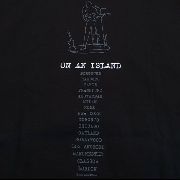 Vintage 2006 David Gilmour On An Island Tour T Shirt AOP Pink Floyd Size Men’s M - Picture 4 of 6